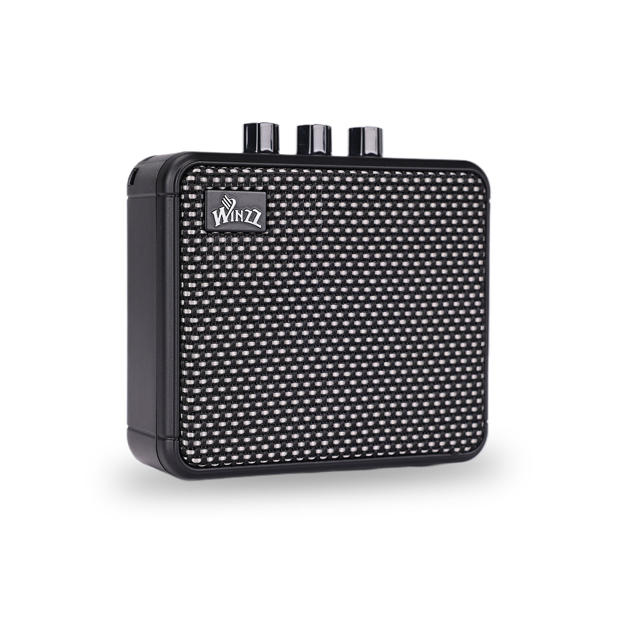 WINZZ AG-08 8W Mini Acoustic Guitar Amplifier – 3-Inch Speaker, Black Cabinet with Cloth Mesh, Portable Amp for Practice & Performance