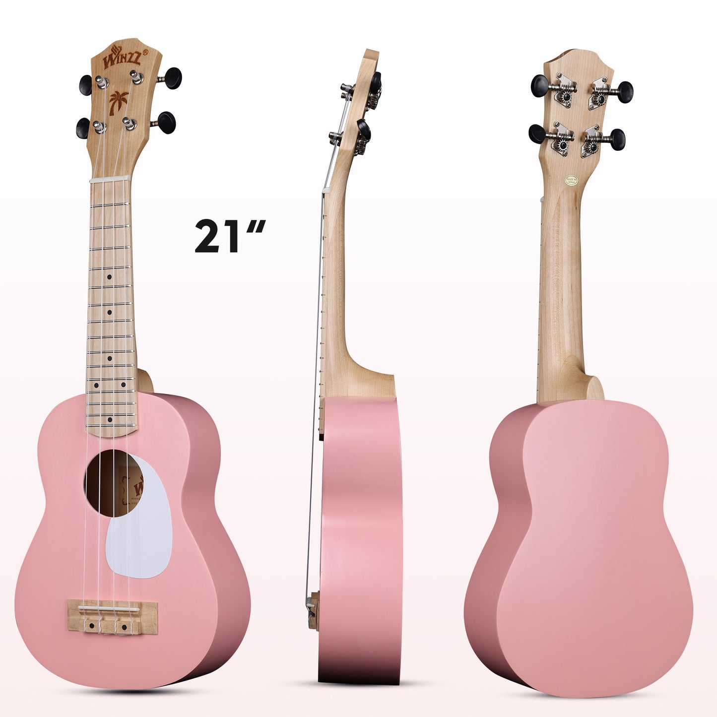 WINZZ Macaron Colors Series-AU-C00 Hawaiian Soprano Ukulele for Beginners