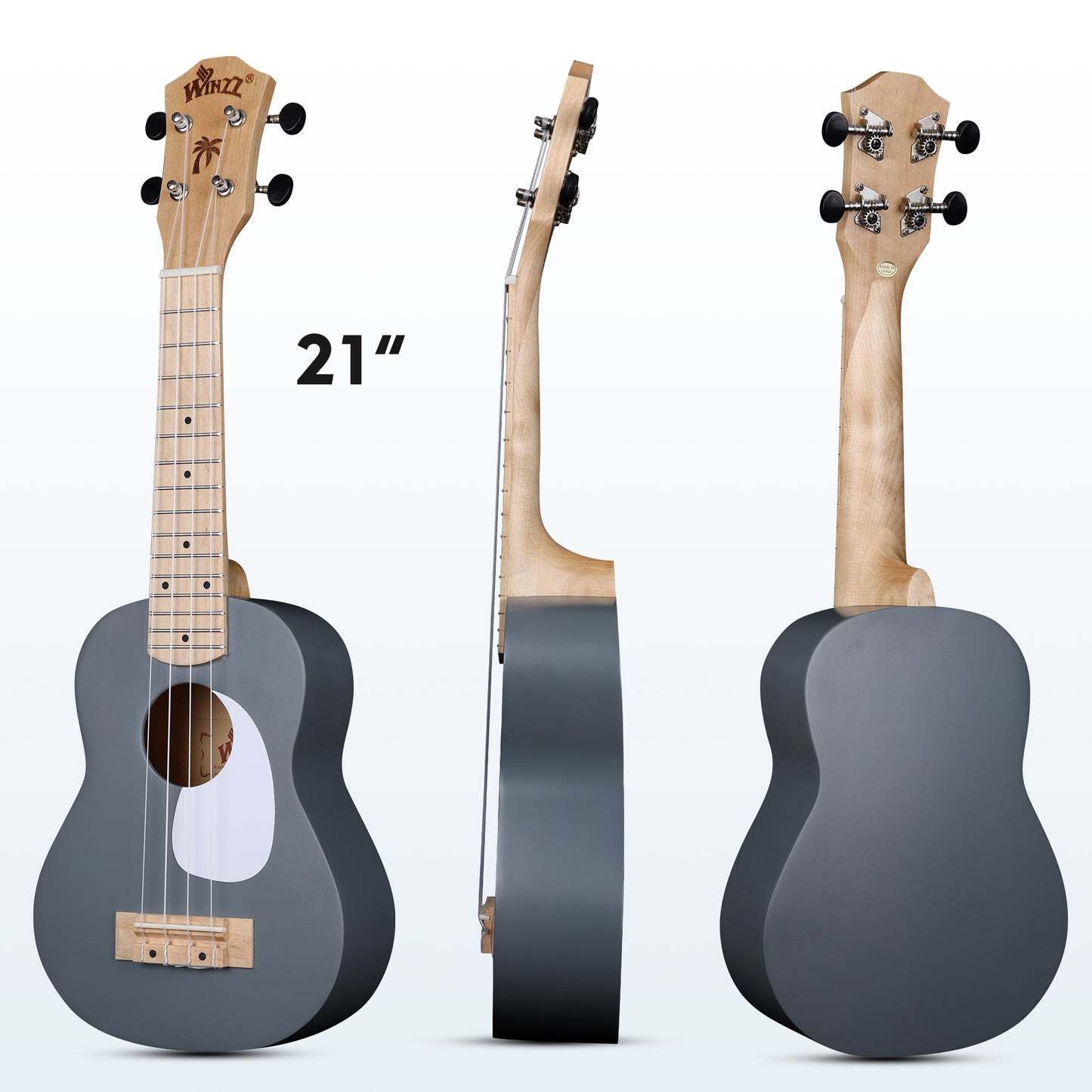 WINZZ Macaron Colors Series-AU-C00 Hawaiian Soprano Ukulele for Beginners