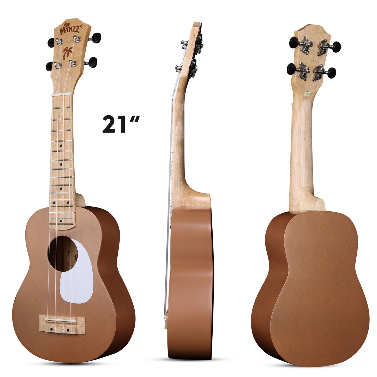 WINZZ Macaron Colors Series-AU-C00 Hawaiian Soprano Ukulele for Beginners