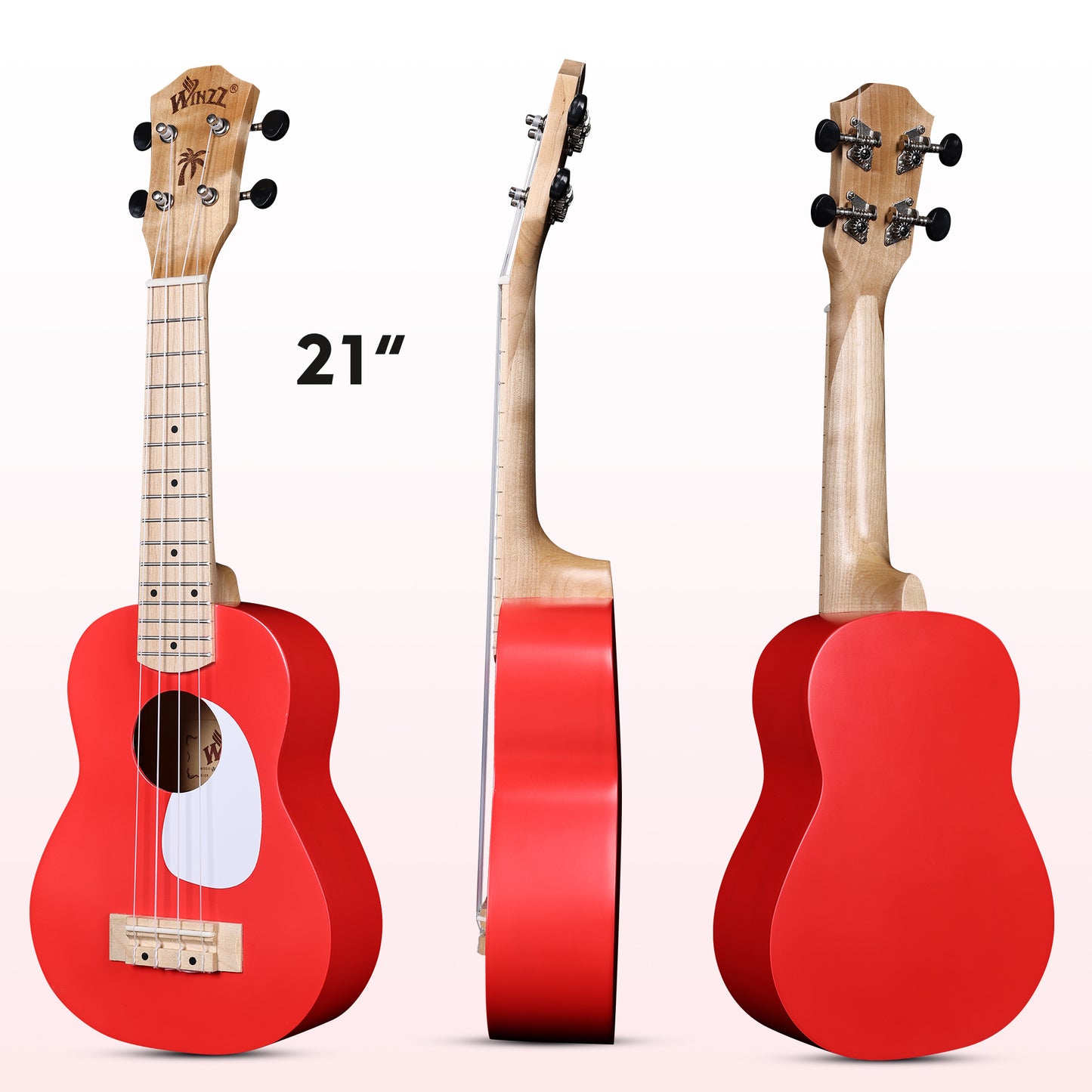 WINZZ Macaron Colors Series-AU-C00 Hawaiian Soprano Ukulele for Beginners