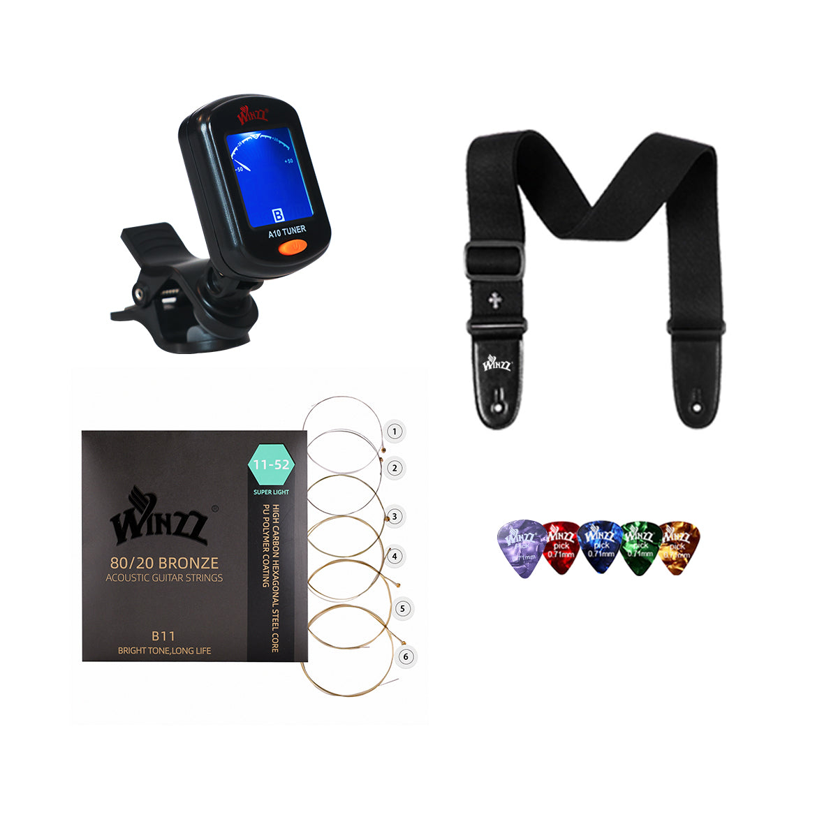 WINZZ Acoustic Guitar Accessories Kit
