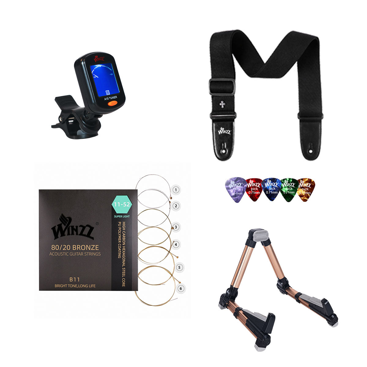 WINZZ Acoustic Guitar Accessories Kit