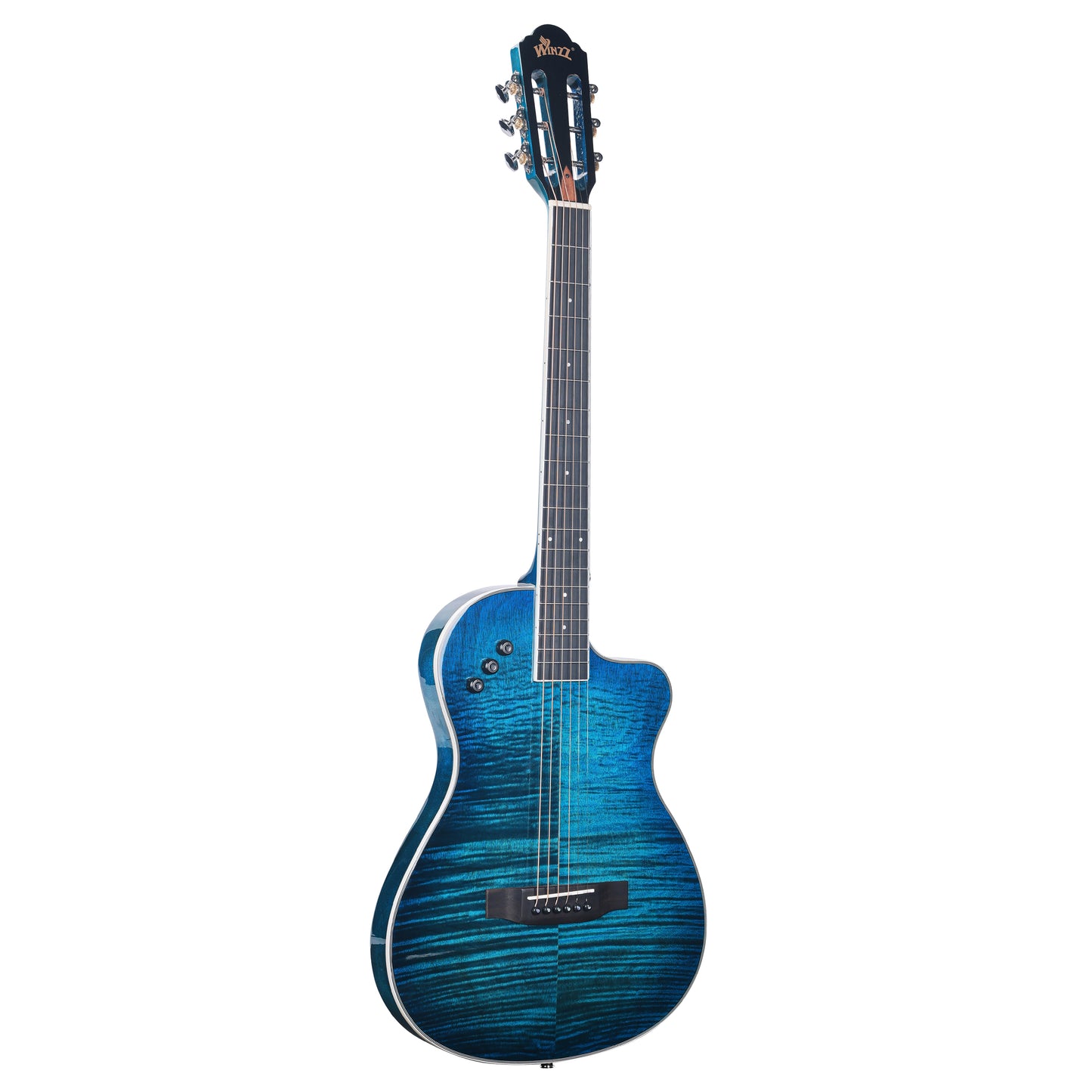 WINZZ WAG170CE 39-inch Thin Body Steel Strings Acoustic-Electric Guitar, designed for easy playability with a slim profile and crisp, balanced sound