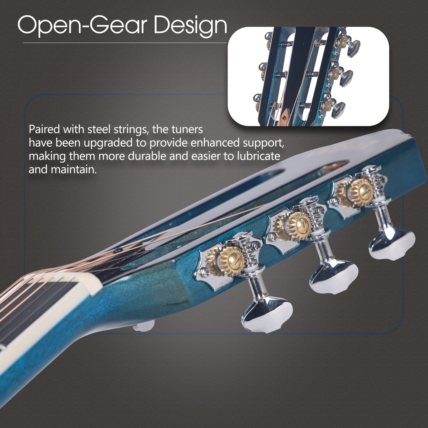 Elegant and lightweight WINZZ WAG170CE 39-inch thin body guitar, designed for musicians seeking a stylish and high-performance acoustic-electric experience