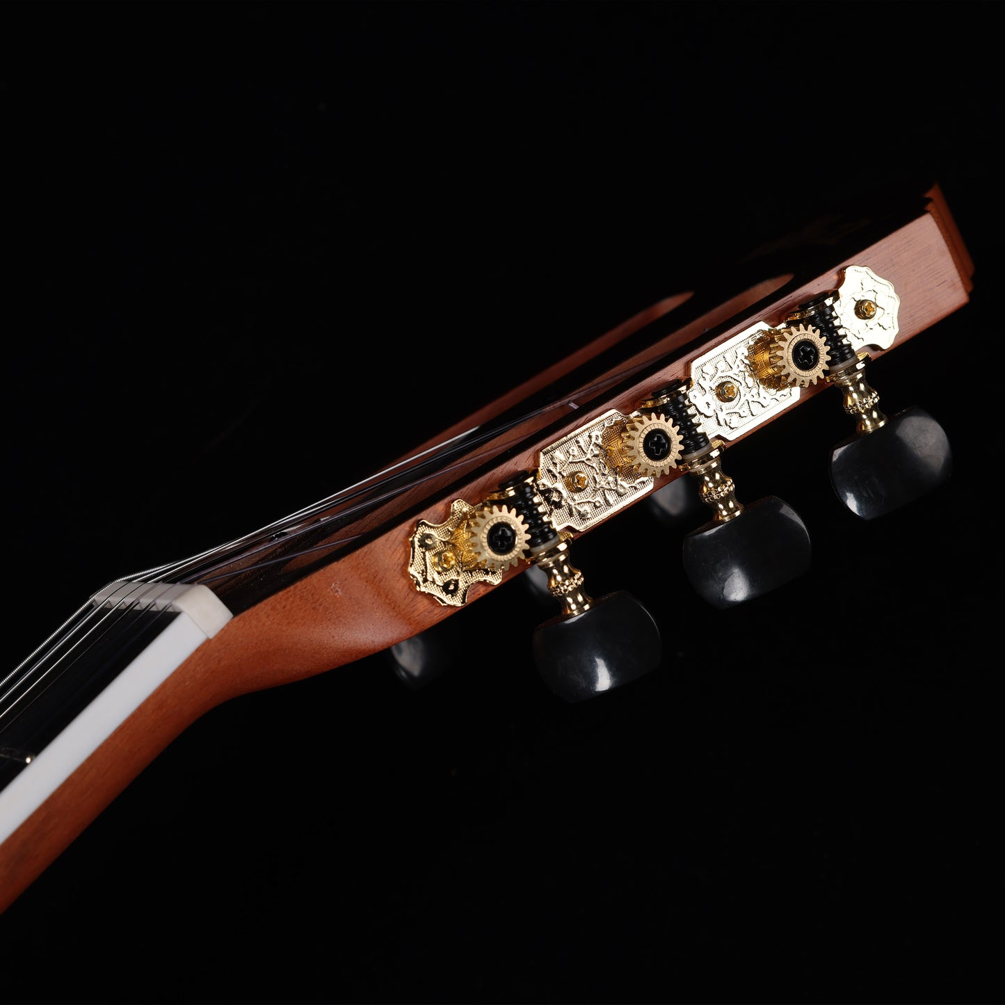 Featuring a striking sunburst color and a thin body design, the WINZZ WCG170CE nylon string classical-electric guitar provides clarity and warmth for both live performances and studio recordings