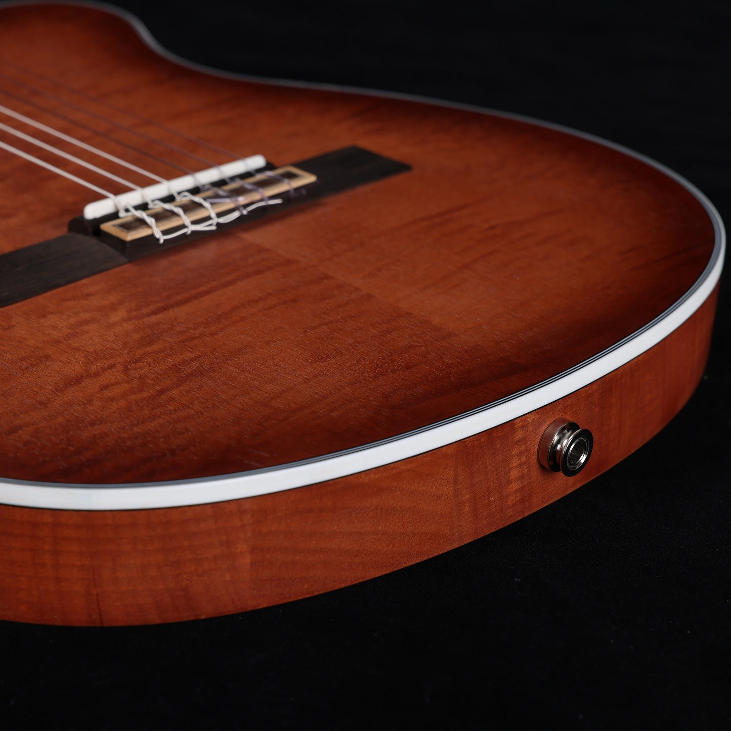 Elegant sunburst-colored WINZZ WCG170CE nylon string classical-electric guitar, offering both eye-catching beauty and exceptional sound for the discerning guitarist