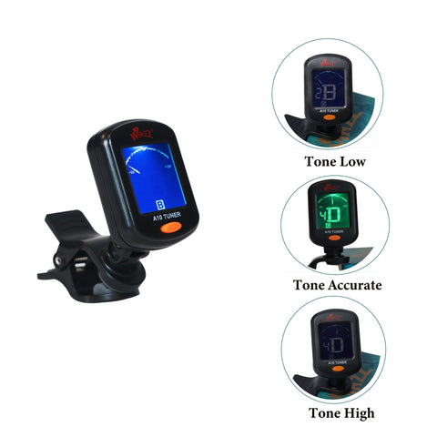 WINZZ A10 Guitar Tuner Clip On for Acoustic/Electric Guitar, Ukulele, Violin, Bass, Banjo & Chromatic Tuning Modes - winzzguitars