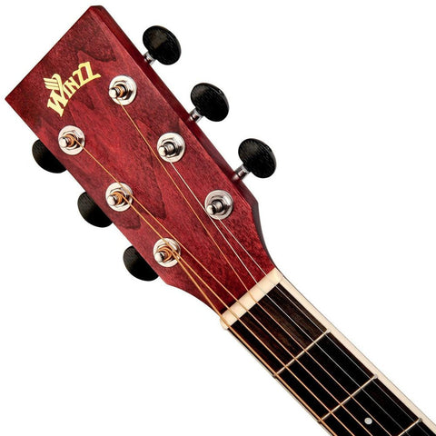 WINZZ AF-H00LC 40-Inch Beginner Cutaway Acoustic Electric Guitar - winzzguitars