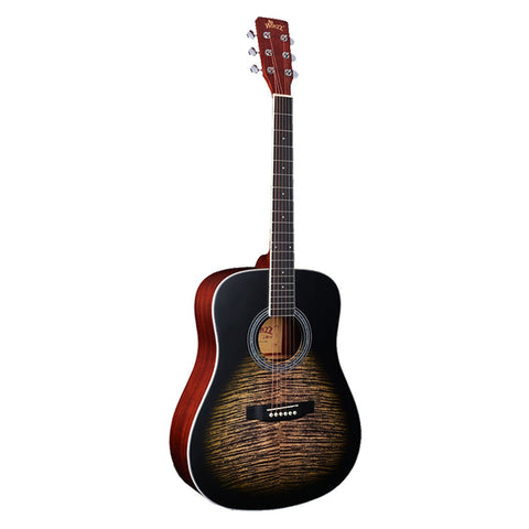 WINZZ AF07TP-MBK 41 inch Acoustic Guitar With Tiger Stripes pattern printing - winzzguitars