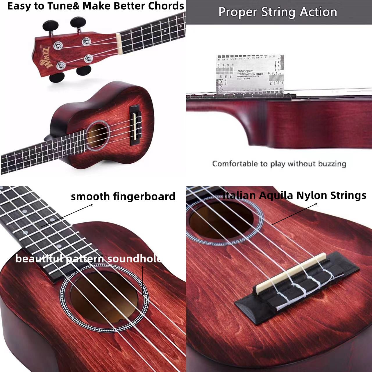 WINZZ HAND RUBBED Series-AU-H01A Vintage Hawaiian Beginner Ukulele - winzzguitars