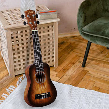 WINZZ HAND RUBBED Series-AU-H01A Vintage Hawaiian Beginner Ukulele,Brown - winzzguitars