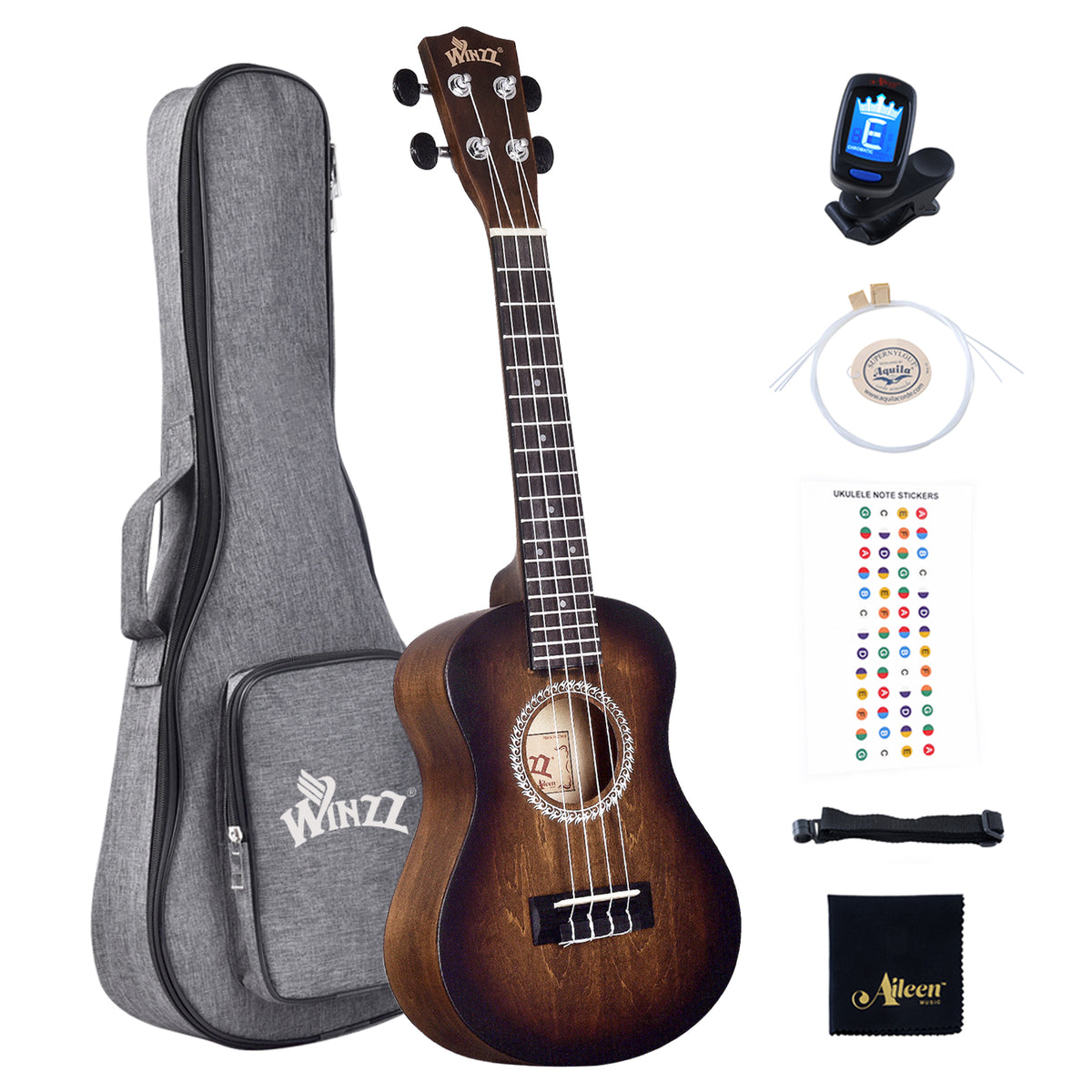 Ukelele hawaiano vintage para principiantes WINZZ HAND RUBBED Series-AU-H01A 