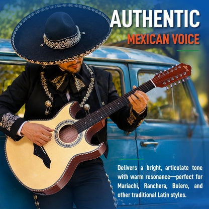 WINZZ 12-String Mexican Style Acoustic Guitar – Traditional Design, Full-Bodied Tone & Unique Character