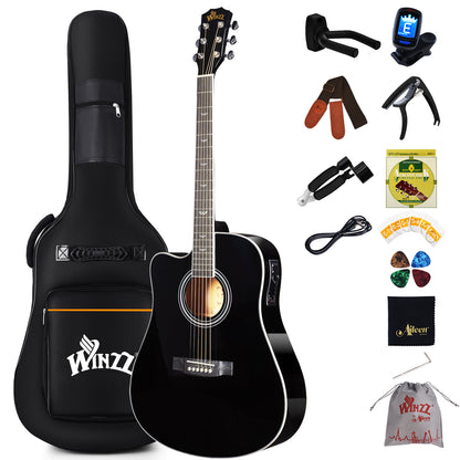 WINZZ AF168CE 41-inch Electro-Acoustic Guitar ,Sunburst Glossy