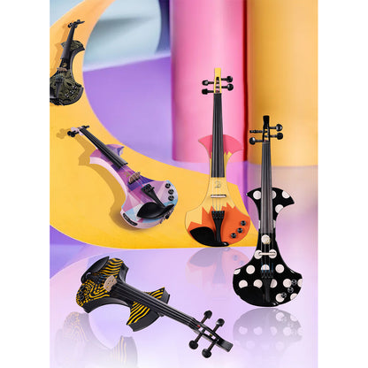 Aileen 20th Anniversary Edition AV-D501 ELECTRIC VIOLIN -4/4 Electric Violin with Carbon Fiber Top, Ebony Fingerboard, Piezo Pickup, Bluetooth & OTG Recording