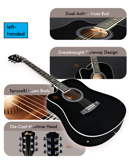 WINZZ AF168CE 41-inch Electro-Acoustic Guitar ,Sunburst Glossy