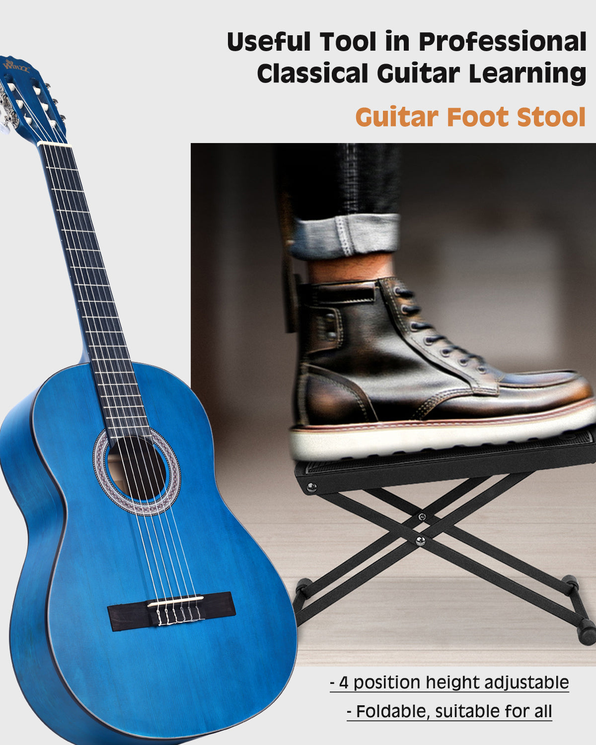 Winzz 39 Zoll klassische spanische Gitarre für Erwachsene und Anfänger, Mattbraun