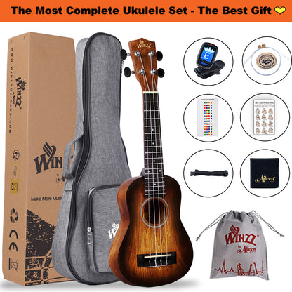 Ukelele hawaiano vintage para principiantes WINZZ HAND RUBBED Series-AU-H01A 