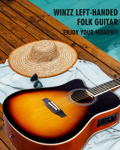 WINZZ AF168CE 41-inch Electro-Acoustic Guitar ,Sunburst Glossy