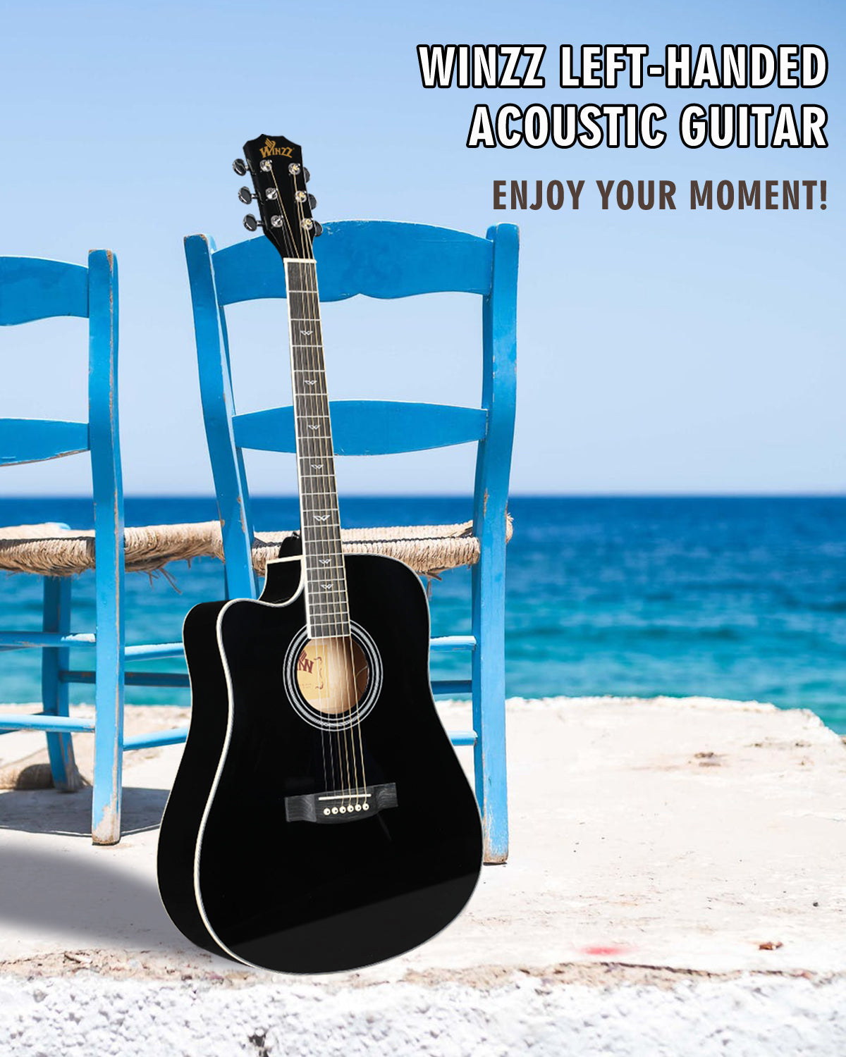 WINZZ AF168CE 41-inch Electro-Acoustic Guitar ,Sunburst Glossy