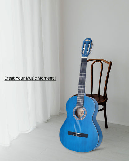Winzz 39 Zoll klassische spanische Gitarre für Erwachsene und Anfänger, Mattbraun