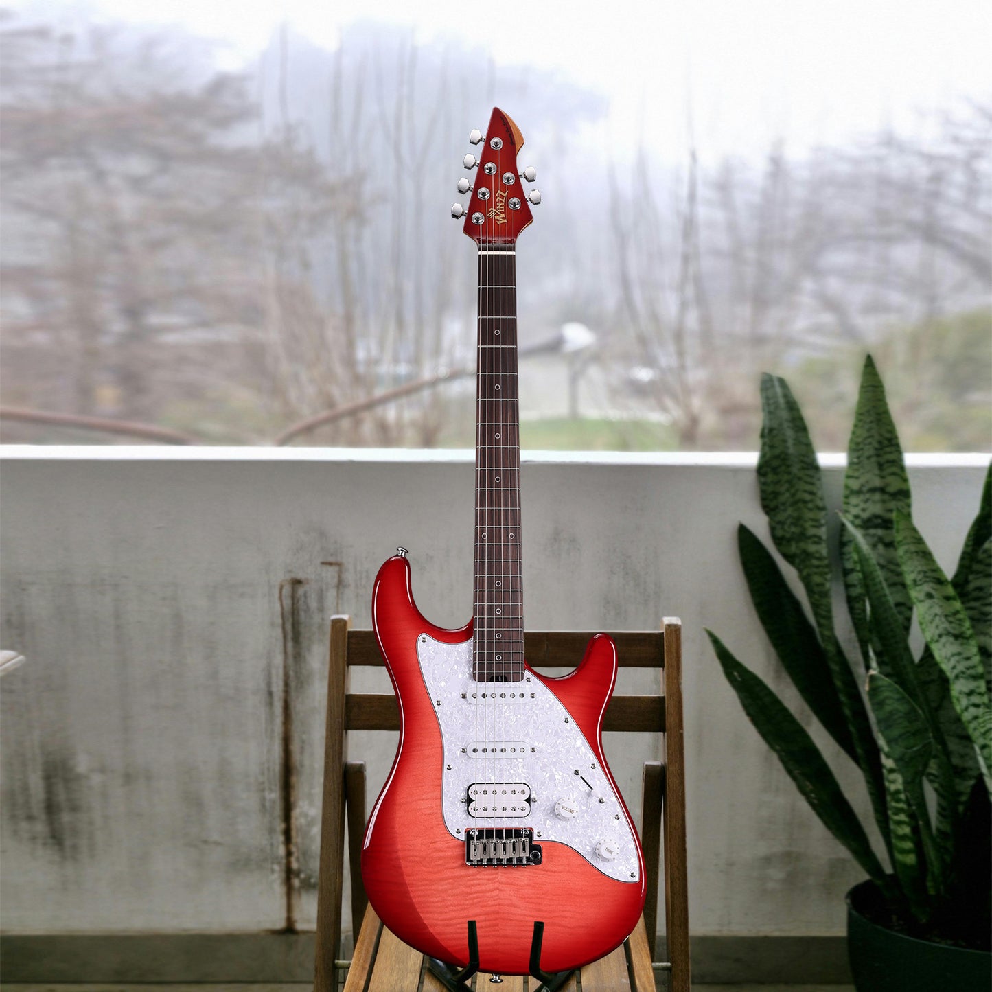 WINZZ Gravity PRO Series -WGS150 Solid Alder Body ST electric guitar With Roasted Maple Neck, HSS Pickups, Rosewood Fingerboard, D'Addario EXL120 Strings, Mini Double Locking Tremolo