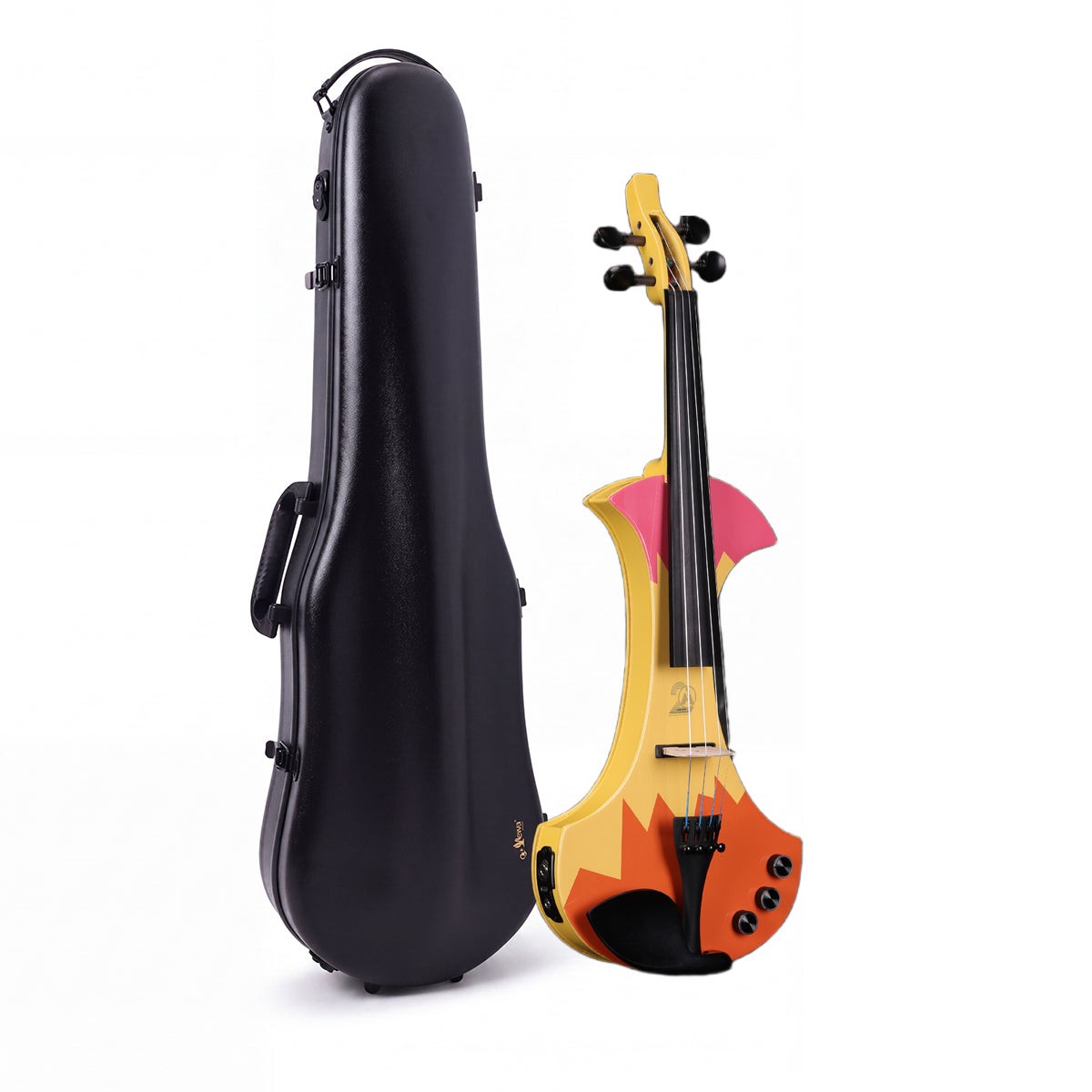 Aileen AV-D501 Electric Violin 4/4 – 20th Anniversary Edition with Piezo Pickup &Macaron Series Violin Hard Case Set