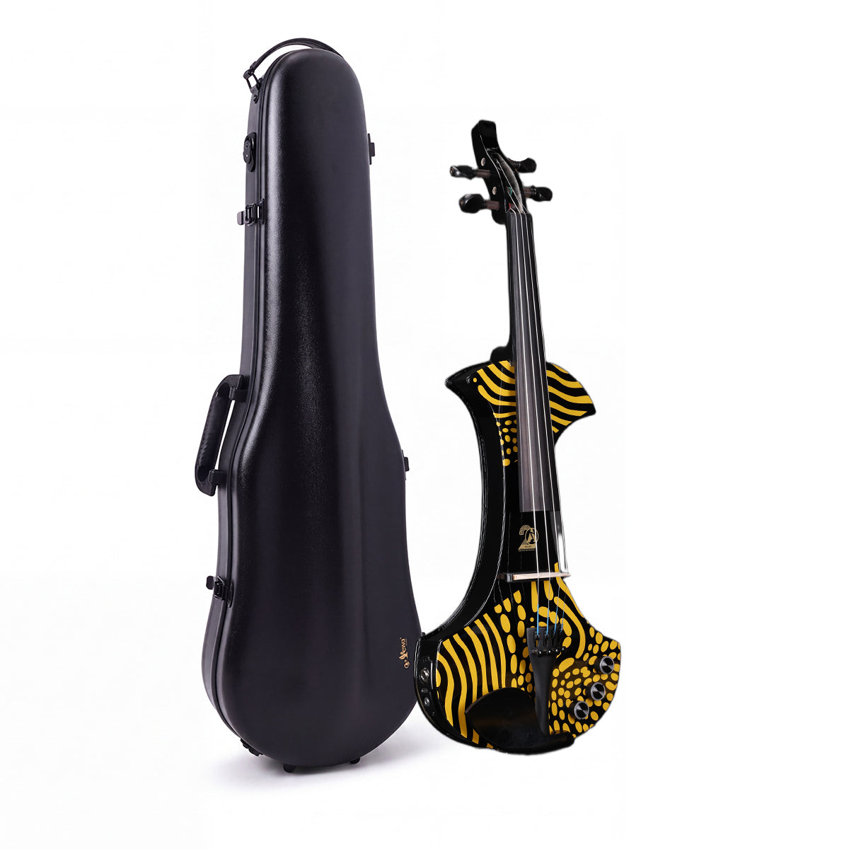 Aileen AV-D501 Electric Violin 4/4 – 20th Anniversary Edition with Piezo Pickup &Macaron Series Violin Hard Case Set