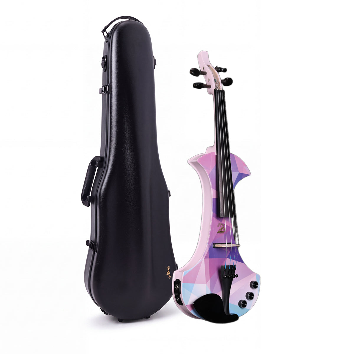 Aileen AV-D501 Electric Violin 4/4 – 20th Anniversary Edition with Piezo Pickup &Macaron Series Violin Hard Case Set