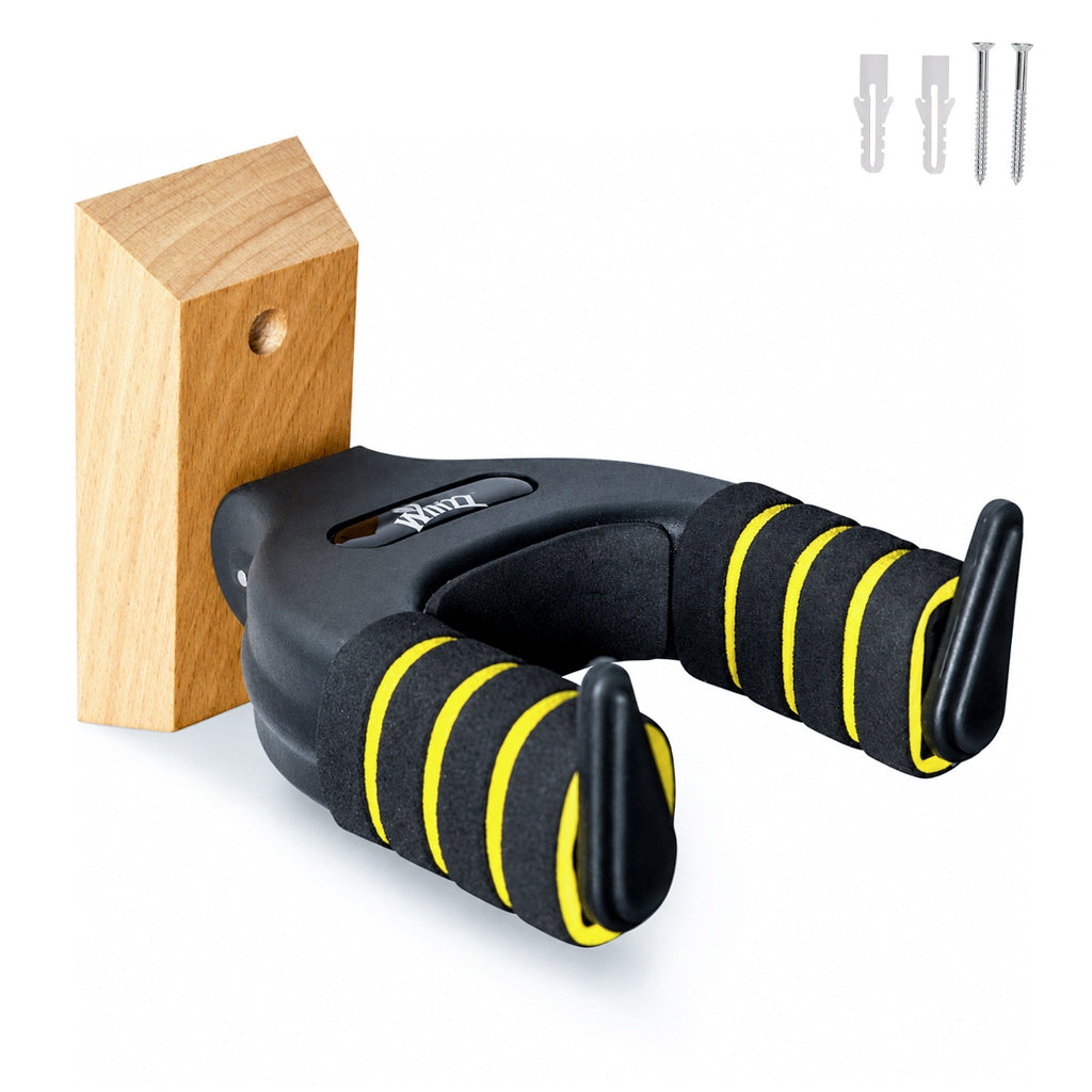 WINZZ Auto-Locking Guitar Hanger – Secure Wall Mount Hook for Acoustic, Electric & Bass Guitars