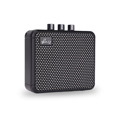 WINZZ AG-08 8W Mini Acoustic Guitar Amplifier – 3-Inch  Speaker, Black Cabinet with Cloth Mesh, Portable Amp for Practice & Performance