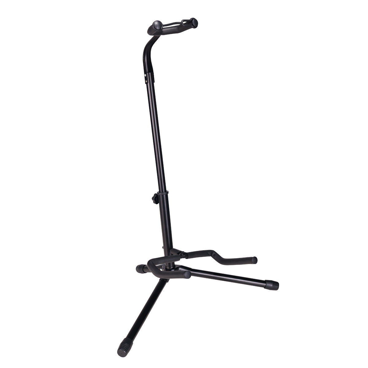 WINZZ Folding Guitar Stand, Adjustable Tripod Guitar Holder with Neck Support Lock, Portable Collapsible Stand for Acoustic, Electric & Bass Guitars