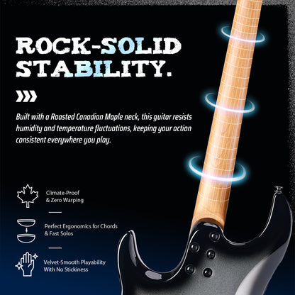 WINZZ  WOS 100-24 Electric Guitar With Roasted Maple Neck for Modern Rock & Metal Players