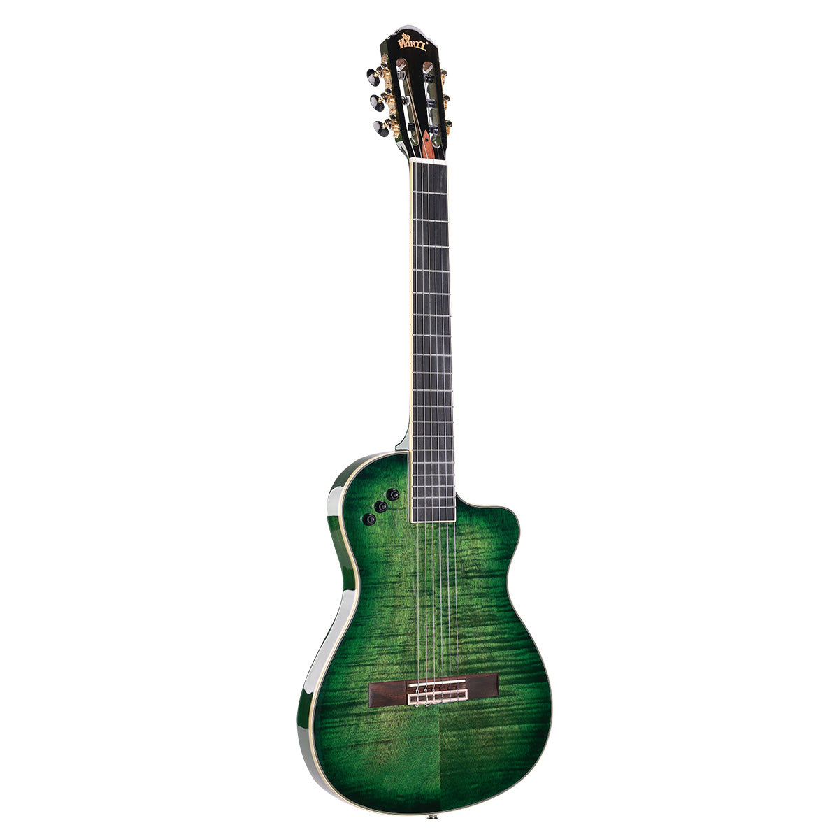 WINZZ WCG170CE 39-Inch Thin Body Classical-Electric Guitar - Nylon Strings, Built-in Preamp, Wide fingerboard,Perfect for Stage and Practice