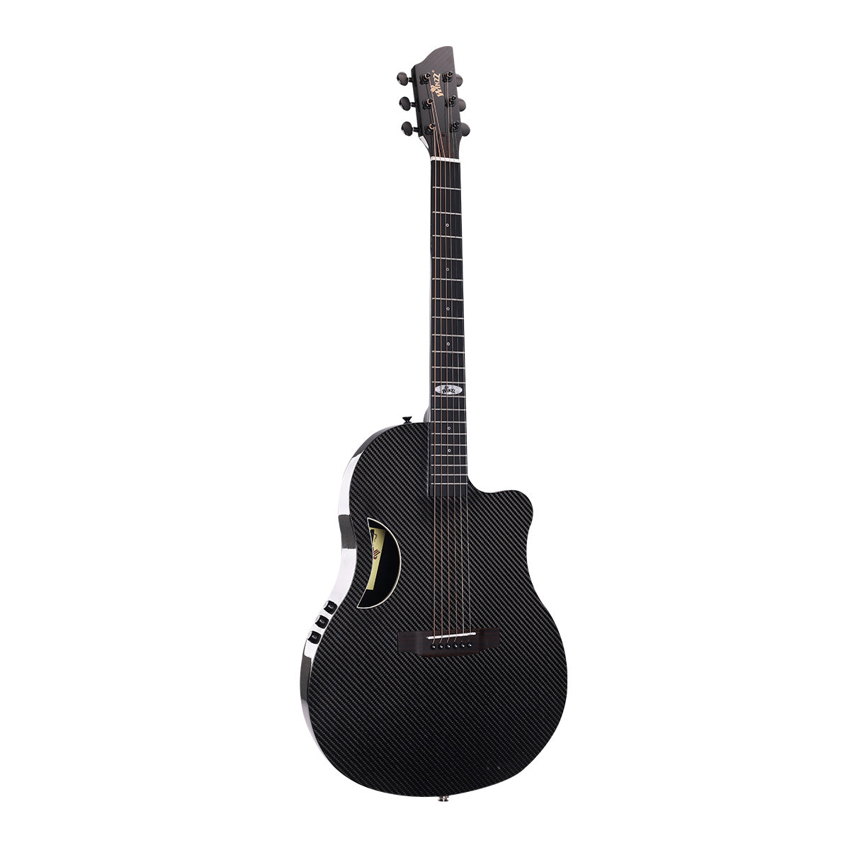 WINZZ AFO350CE Electro-Acoustic Guitar - Full Carbon Fiber 41-INCH Cutaway Acoustic Electric Guitar with Arched Back, EQ System, D’Addario Strings
