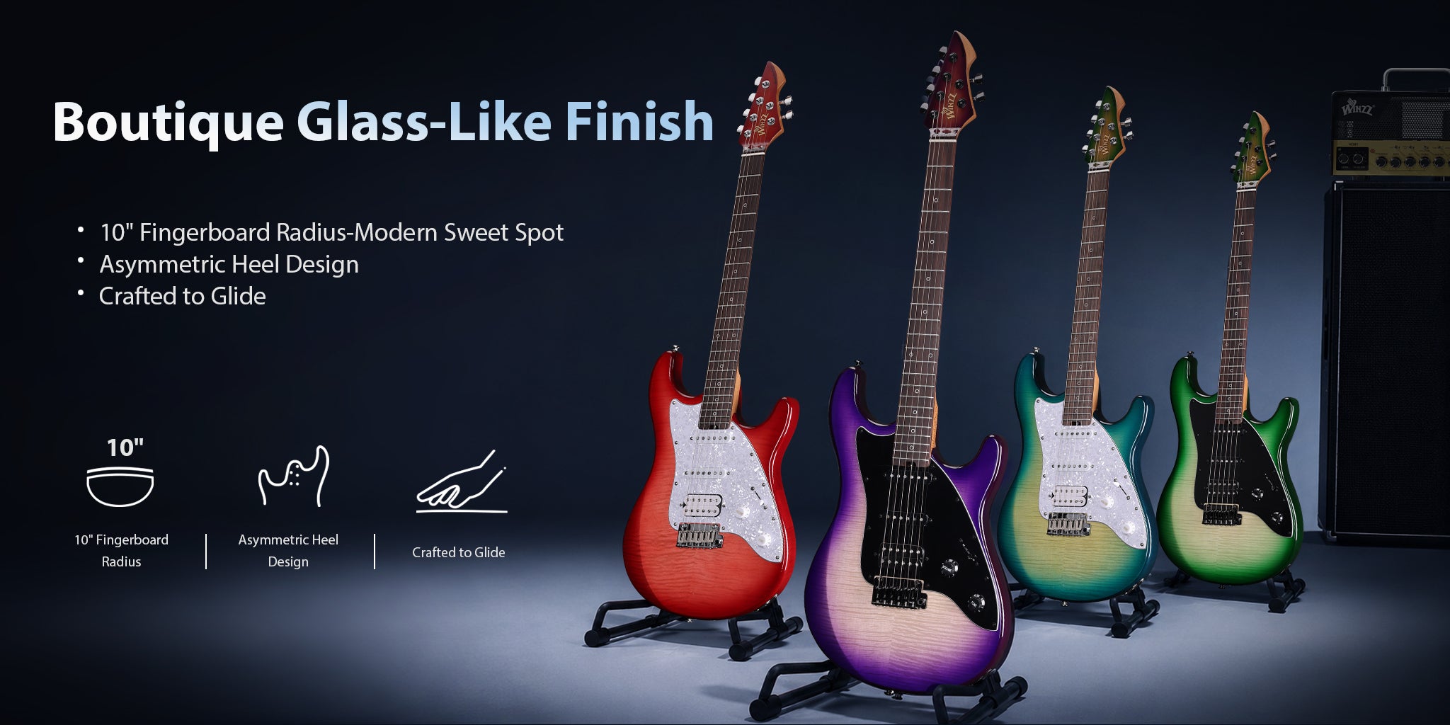 Boutique glass-like finish10" Fingerboard Radius-Modern Sweet SpotAsymmetric Heel DesignCrafted to Glide
