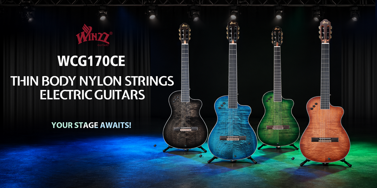 WINZZ WCG170CE Thin Body Nylon Strings Electric Guitars YOUR STAGE AWAITS!