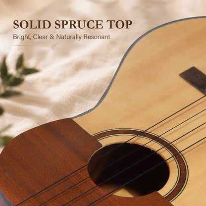 WINZZ AFV17S 4-Strings Nylon Strings Solid Spruce Top Cuatro