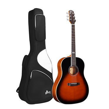 WINZZ Solid Sitka Spruce Slope Shoulder  Dreadnought Left Handed Acoustic Guitar - Full-Size, Rich Tone, Ideal for Performers and Enthusiasts Dreadnought Acoustic Guitar - Full-Size, Rich Tone, Ideal for Performers and Enthusiasts