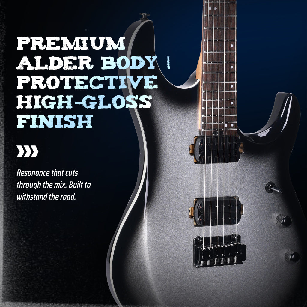WINZZ  WOS 100-24 Electric Guitar With Roasted Maple Neck for Modern Rock & Metal Players