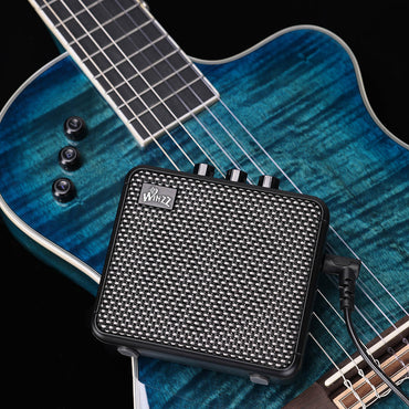 WINZZ AG-08 8W Mini Acoustic Guitar Amplifier – 3-Inch  Speaker, Black Cabinet with Cloth Mesh, Portable Amp for Practice & Performance