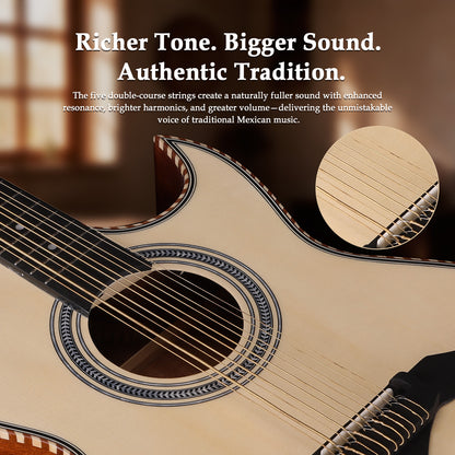 WINZZ 10-String Mexican Style Acoustic Guitar – Traditional Design, Full-Bodied Tone & Unique Character