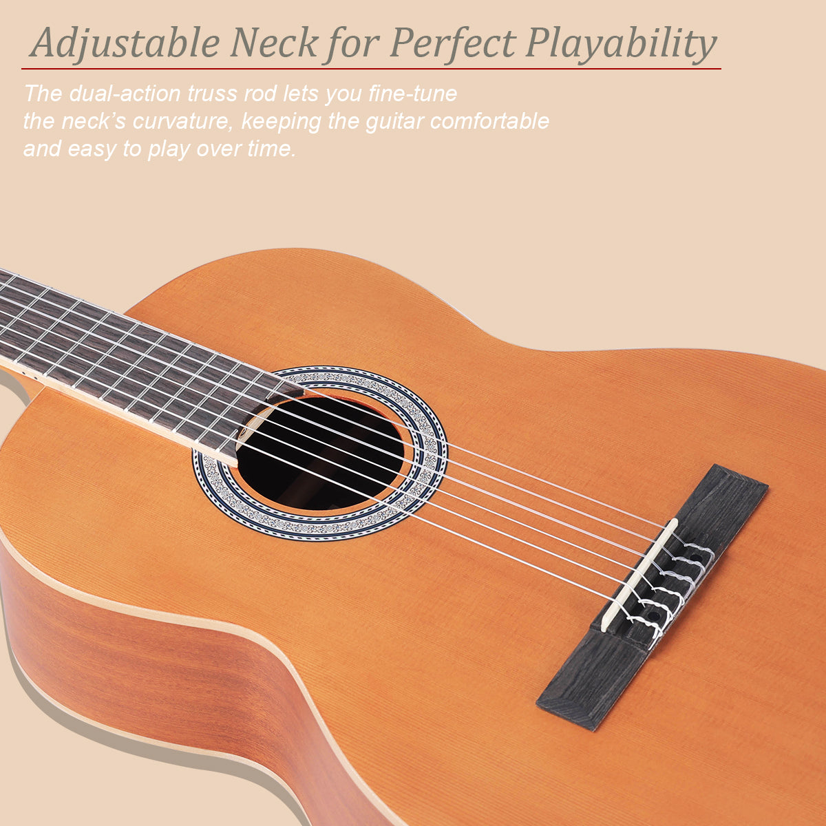 WINZZ AC70H 36-Inch Ceder General Grade  Classical Guitar