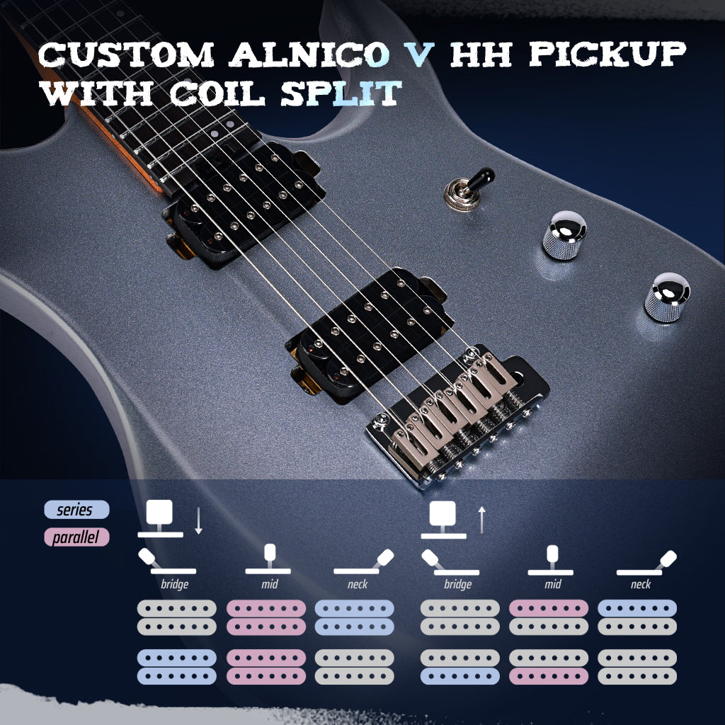 WINZZ  WOS 100-24 Electric Guitar With Roasted Maple Neck for Modern Rock & Metal Players