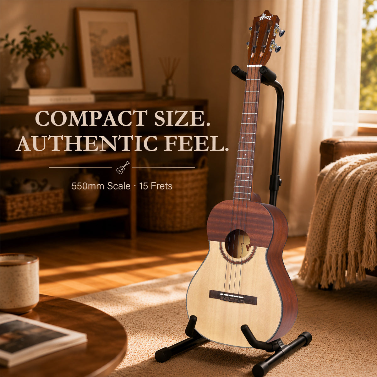 WINZZ AFV17S 4-Strings Nylon Strings Solid Spruce Top Cuatro