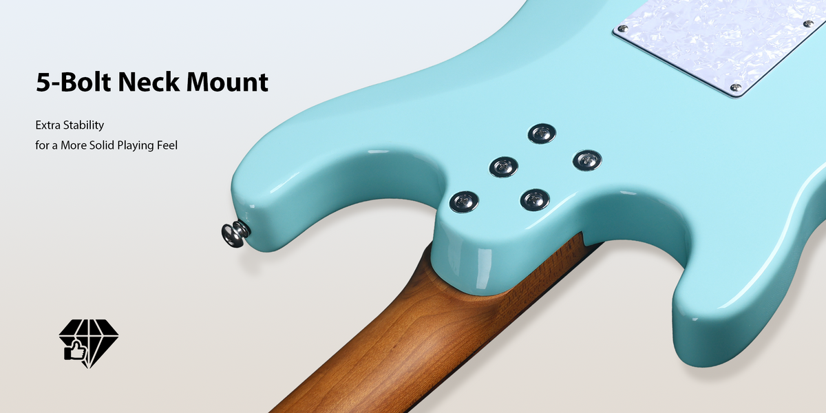 5-Bolt Neck MountExtra Stability for a More Solid Playing Feel