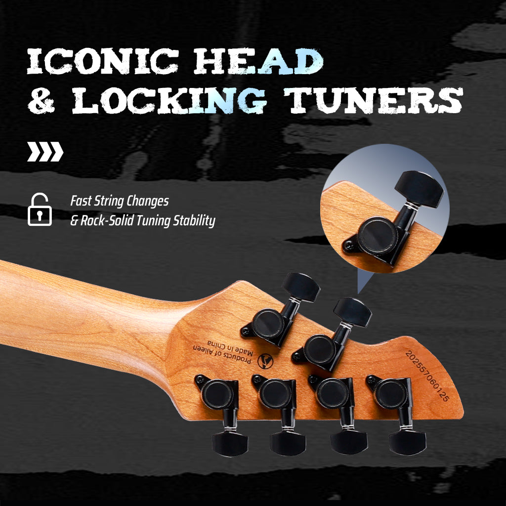 WINZZ  WOS 100-24 Electric Guitar With Roasted Maple Neck for Modern Rock & Metal Players