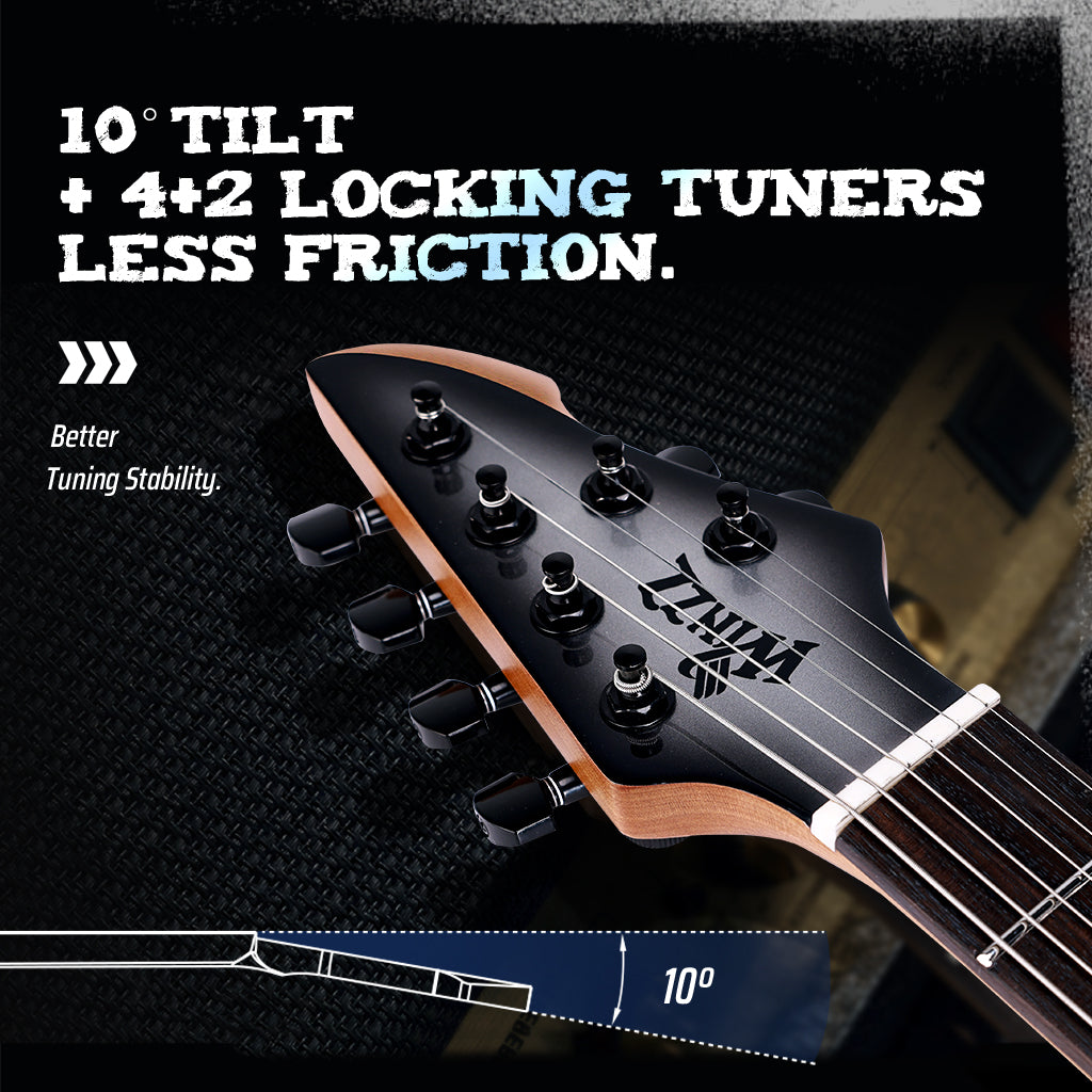 WINZZ  WOS 100-24 Electric Guitar With Roasted Maple Neck for Modern Rock & Metal Players