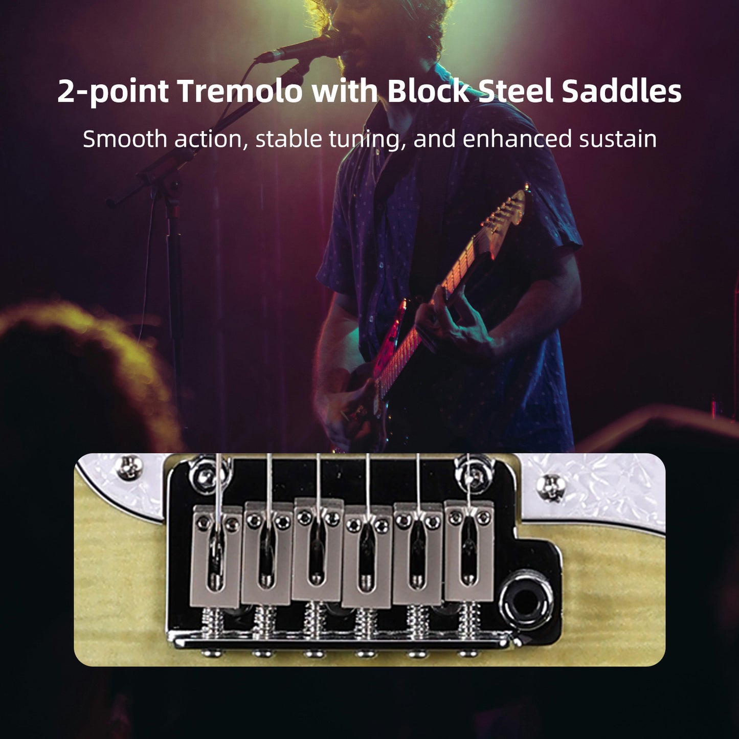 WINZZ Gravity PRO Series -WGS150 Solid Alder Body ST electric guitar With Roasted Maple Neck, HSS Pickups, Rosewood Fingerboard, D'Addario EXL120 Strings, Mini Double Locking Tremolo